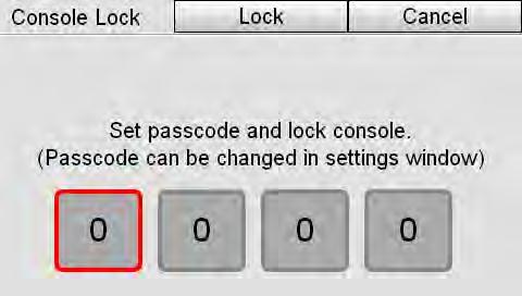 Locking the console Using Autopilot 14. Locking the console You can set a passcode to lock the Stage CL and prevent any use of the touchscreen and front panel controls.