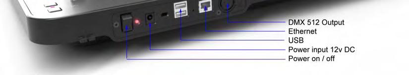 Use a 5 pin DMX cable to connect the console to your lights. Ethernet The Stage CL supports Art-net broadcasting via the Ethernet (RJ45) connector.