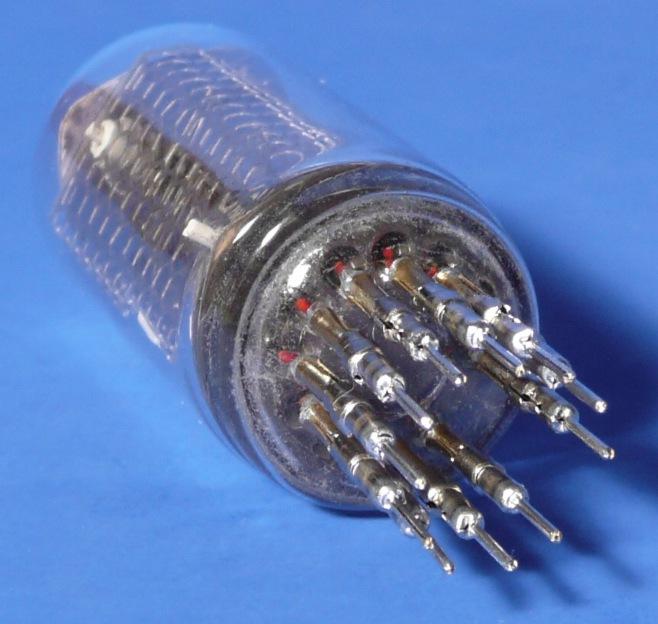 The currently known Nixie tubes and Dekatrons with this base are: - Nixie tube IN-8 (Russian spelling: ИН-8) - Nixie tube IN-2 (Russian spelling: ИН-2) - Dekatron tube A-107 - Dekatron tube A-108 -