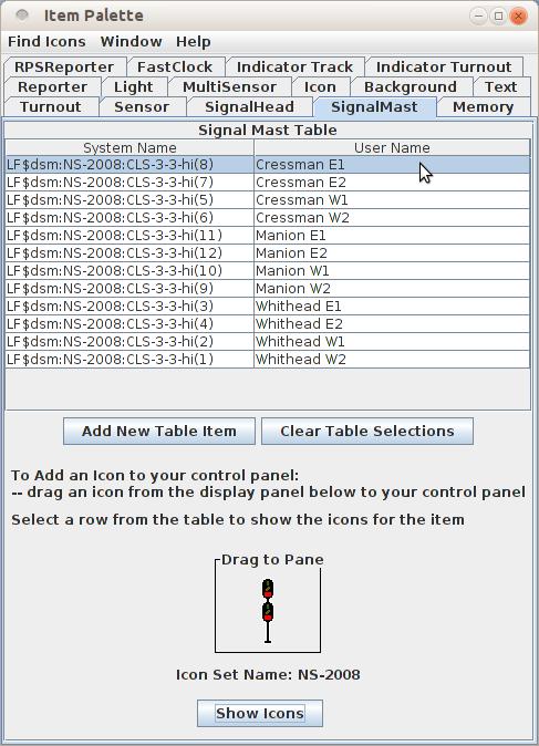 Add Signals to our Panel When we created the NS-2008 signal masts we actually created, not only the signal control information, but also active images that we can place on a panel if we so desire.