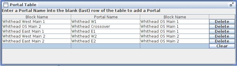 The portal table does not imply any direction. It simply lists the block pairs that join together at each portal in either order. Name each Portal.