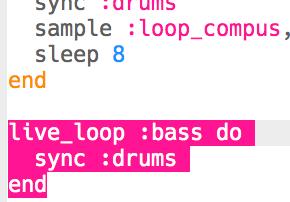 This new loop should also sync with the drums.