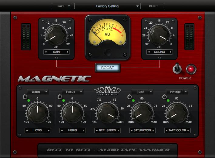 MAGNETIC Reel-to-Reel Audio Tape Warmer Nomad Factory introduces MAGNETIC, a Reel-to-Reel Audio Tape Warming effect that gives your tracks the elusive vintage tape sound which your ears crave.