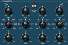 EQUALIZER SECTION The Equalizer section, derived from the Blue Tubes PEQ322 is designed to meet the most demanding studio tracks, features 2 parametric bands with center frequency, bandwidth-q and