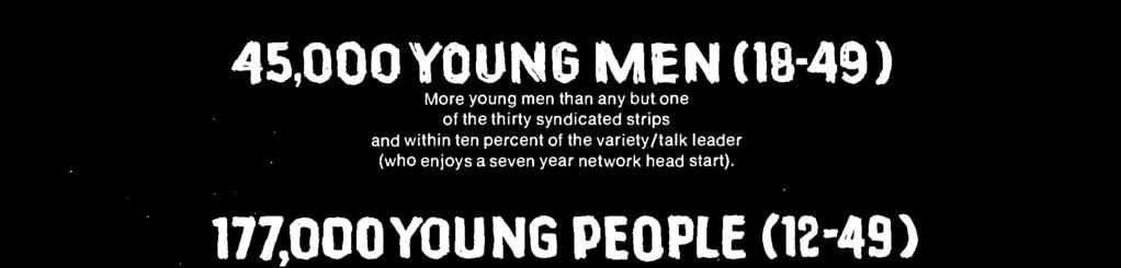 45,000YOUNG MEN (18-49) More young men than any but one of the thirty syndicated
