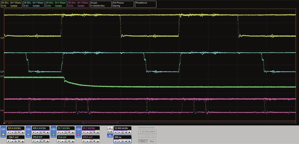 Multiple sampling modes Sequential time sampling (STS) mode The oscilloscope samples after each trigger event with a regularly incrementing delay derived from an internal triggerable oscillator.