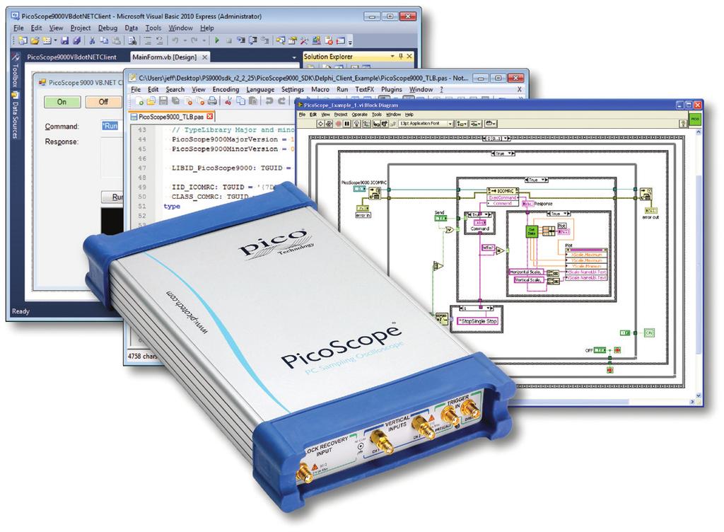 Software Development Kit The PicoSample 3 software can be operated as a standalone oscilloscope program or as an ActiveX control.