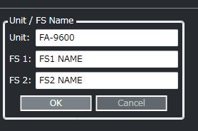 Main Unit Tab (Editable Setting, Name Change) Editable Setting : s FS1 and FS2 relevant settings.