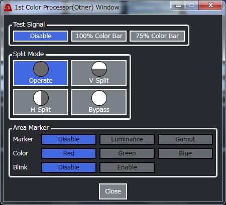 10-2-5-8. Other Click Color Processor 1 or Color Processor 2 in the Video Block and select Other to display the window as shown below.