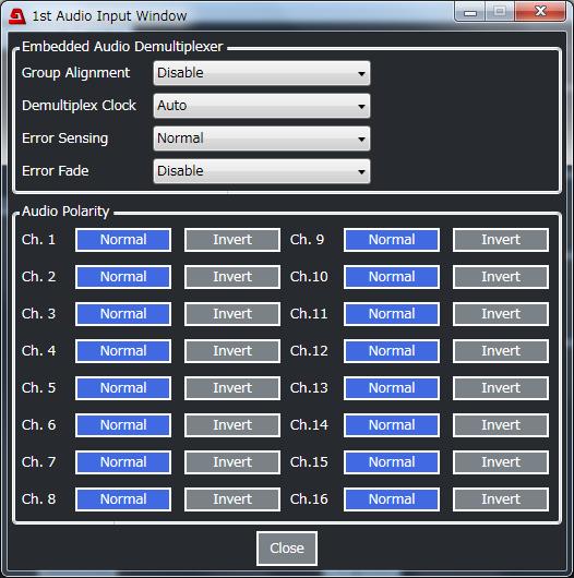 INPUT Block (FS 1/2 IN) Click FS 1 IN or FS 2 IN in the Audio Block to display the following window.