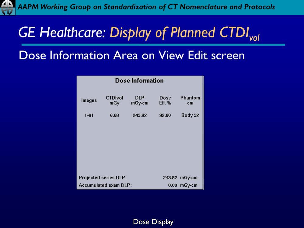 Dose Information area is always available on the View Edit screen to review dose information for the