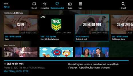 Using recommendations Not sure what to watch and fancy trying something new? Easy! Just look at NexTV s recommended section for suggestions based on your past viewings.