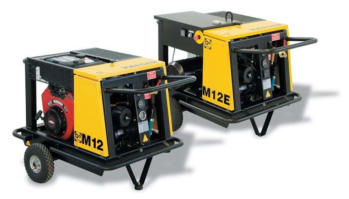 MOBILAIR M 12/M 12E Portable rotary screw compressor with SIGMA PROFILE A fully automatic, compact single-stage compressor featuring a SIGMA PROFILE airend, cooled by fluid injection and belt-driven