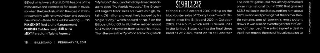 That hit title, alng with the Octber release f "Hllywd: The Deluxe EP," helped Bublé generate ttal album sales f nearly.7 millin last year, alng with digital track sales f millin.