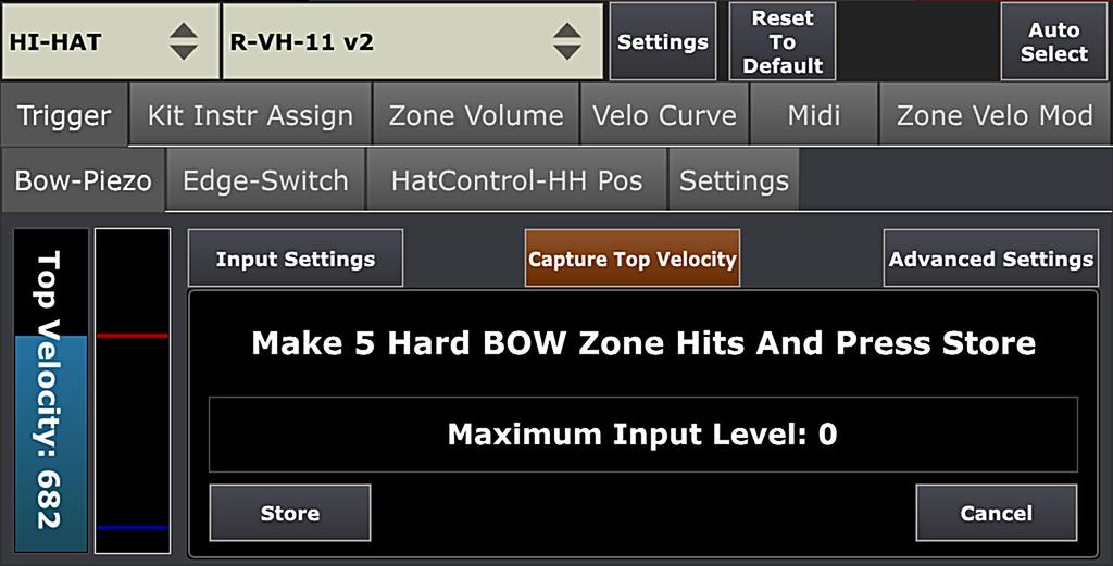 With the closed hi-hat dial the Input Gain according to the on-screen text, see (Pic 15). Pic 15 3.