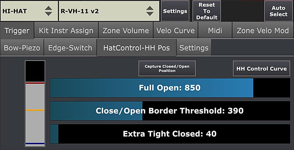 Use Capture Close/Open Position function to dial your tight closed and full open settings, see (Pic 17b).
