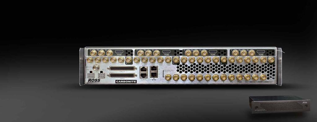 CARBONITE / CARBONITE PLUS / CARBONITE MULTIMEDIA Carbonite A production powerhouse in just 2RU. Two full MEs with Multi-Definition support based on our renowned Vision switcher technology.