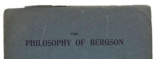 1 RUSSELL, Bertrand. The Philosophy of Bergson with a reply by H.