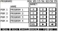 Programming The Controller 4 To rename Program 1, touch the PROGRAM 1 box.