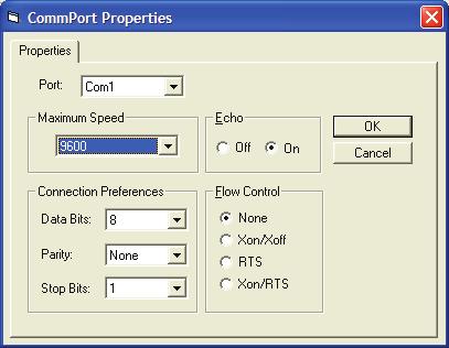 Computer Interface ST14 Ku-Band TVRO 6. From the CommPort menu, select Properties. 7. Verify the correct COM port is selected.