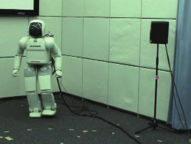 ASIMO was turned off. The other three conditions were the ones without scatting, with scatting and with singing when ASIMO was turned on and performed stepping.