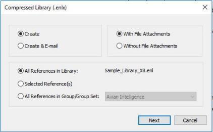 enlx dialog box will open: choose Create as the first option, choose with file attachments as the second option, choose all