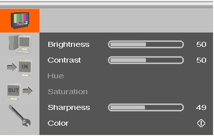 5.3.1 Main Menu Item 'Color Settings' Configuration This menu offers color specific settings and configurations for the Media / DVI Converter.