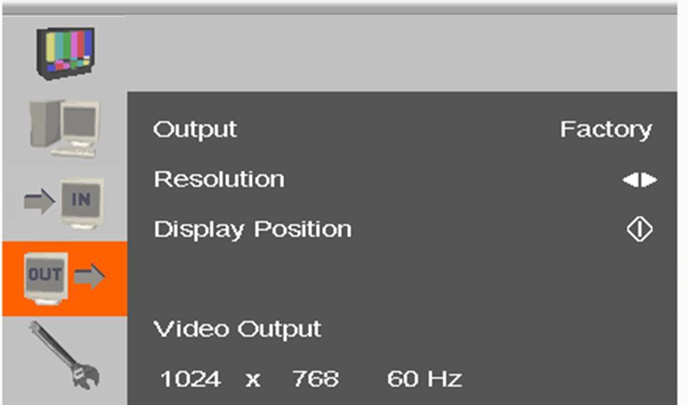5.3.4 Main Menu Item 'Output Settings' Configuration This menu offers specific settings for the output of the Media / DVI Converter.