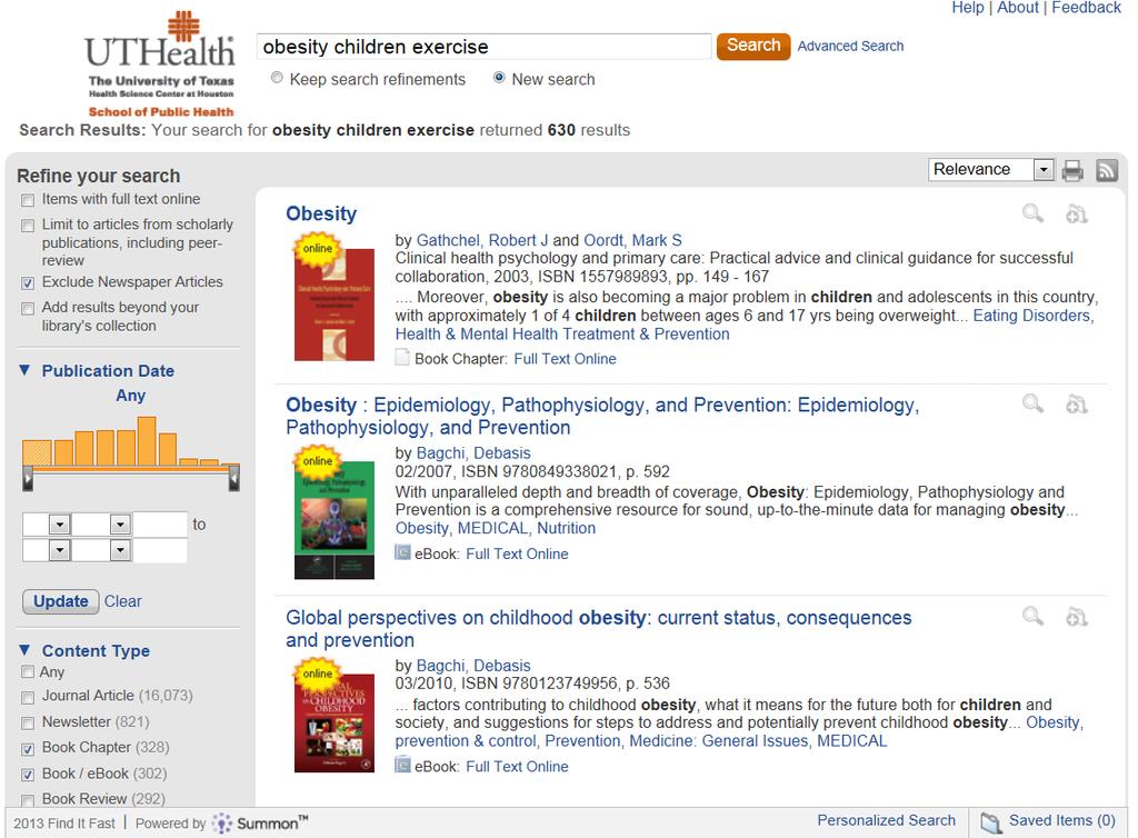 Library Homepage Overview You can find the UTSPH Library on the UTSPH home page under Current Students as well as under Quicklinks at the bottom of the School page.