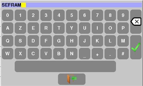 of the keypad. A virtual keypad shows up. Type the new name (TRIAX in our example).