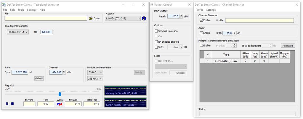 4.3.3. Example The screenshots below are the instrument s main dialog