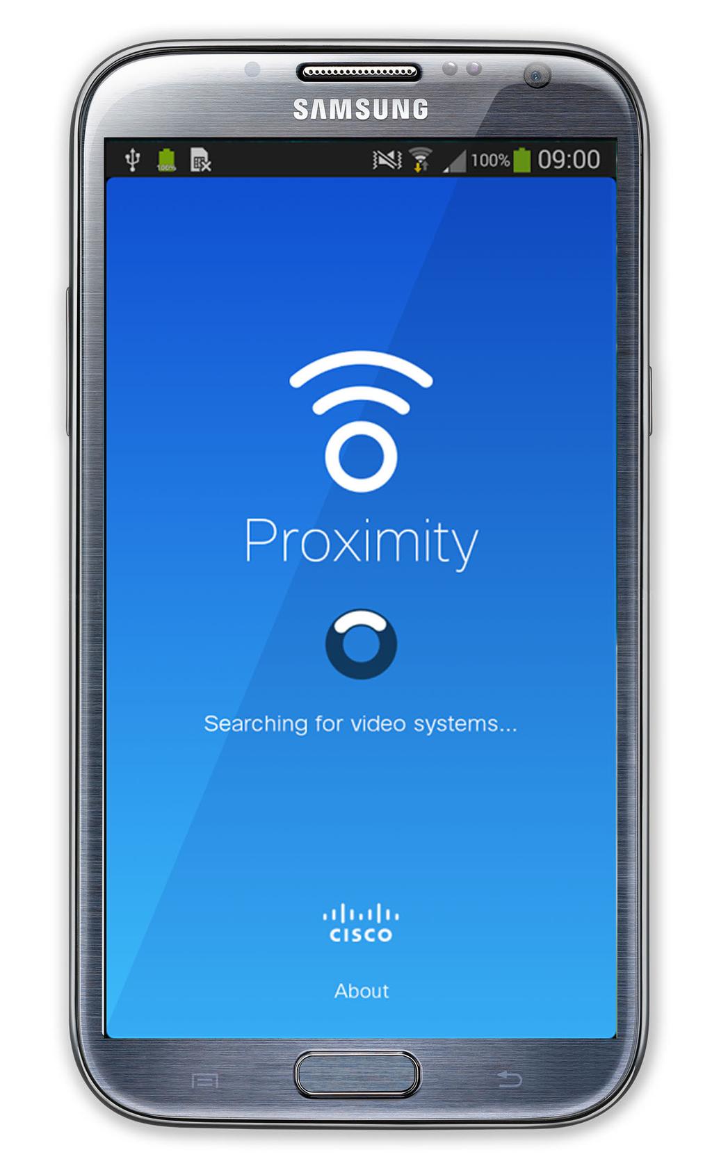 Intelligent proximity Using Intelligent Proximity About Proximity The Intelligent Proximity feature allows you to share content from a video system wirelessly on your own device (smart phone, ipad,