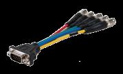 or five color-coded, 100% shielded, high resolution mini coax conductors.