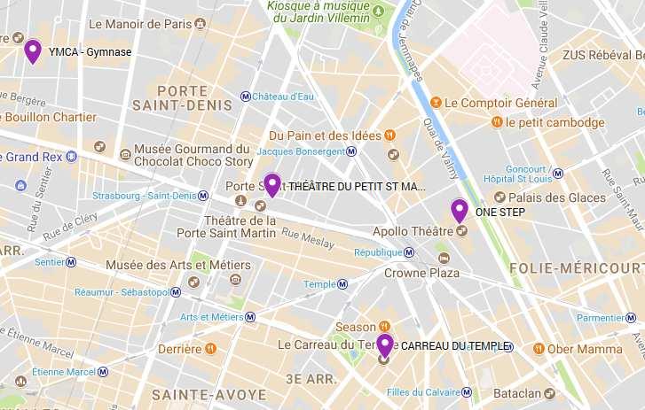 Class venues Class venues This year, every class venues will be in the very center of Paris, between the 3 rd, 10 th