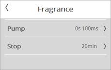 If you wish to connect a Fragrance system, set an AUX to Fragrance and name the option.