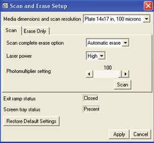 Operation NOTE: See the INDUSTREX Online Help for information about selecting scanning parameters. See Scan Configuration on page 2-4. 8. Select Apply to set the scan parameters. 9.