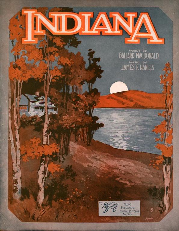 "Back Home Again in Indiana" 51 "Back Home Again in Indiana" "(Back Home Again in) Indiana" is a song composed by Ballard MacDonald and James F. Hanley, first published in January 1917.