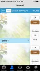 To activate a zone with the manual program you simply need to press the On button. After doing this the blanked out zone will light up becoming active.. Run/Stop the Manual schedule from running.