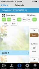 SECTION 0. 4 Mobile Interface: Schedule Screen The Schedule Screen allows you to setup reoccurring watering schedules for your garden.