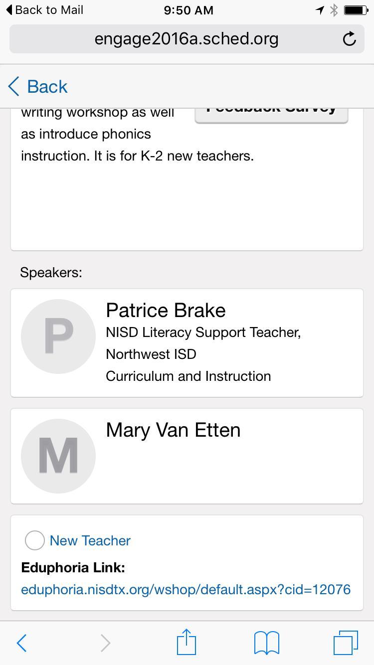 Sign-in NOW! In the Sched App, click on the session you are in right now.