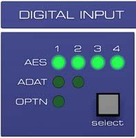 Single Speed All outputs carry a signal in the range of 32 khz up to 48 khz. DS (Double Speed) The AES outputs 1-8 carry a signal in the range of 64 khz up to 96 khz.