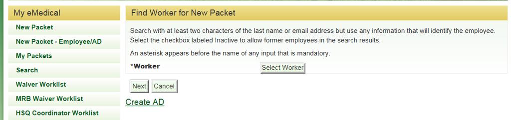 2.2 How do I determine which employee/ad packets I have access to?