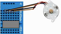 The stepper motor has two windings and each winding is connected between an output of the flip-flop and its inverse output. Your 7474 chip may not be able to drive the stepper motor?