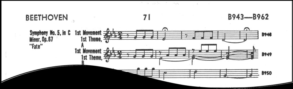 ! (a)! (b)! SCAN! OCR! (c)! Pitche OMR!! 1! Beethoven Symphony No. 5, Op. 67, Fate! 2!! Mahler Symphony No. 9, 1st Mvt.! 3!! Schubert Ballet No. 2! 4!! Chopin Mazurkas 7!