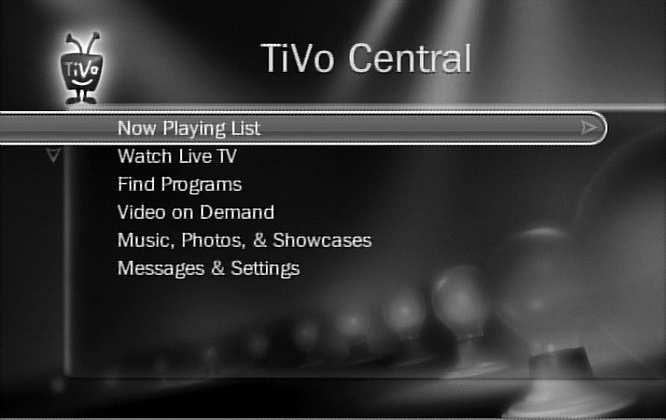 Quick Tour - The TiVo menus Your starting point TiVo Central TiVo Central is the starting point for just about everything you do with your TiVo Premiere.