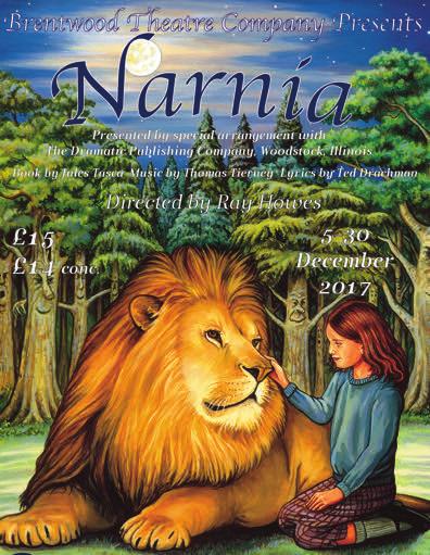 D E C E M B E R 2 0 1 7 Narnia 5-30 December 15/ 14 conc. Join us on a journey beyond the wardrobe for a musical retelling based on the C.S. Lewis classic 'The Lion, The Witch and The Wardrobe'.