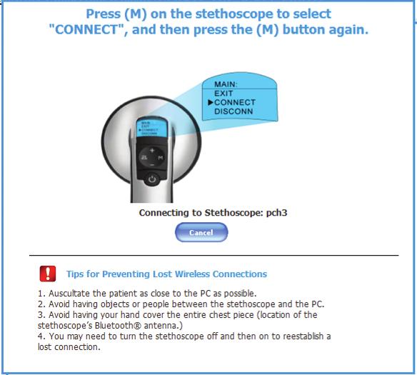 3M Littmann TeleSteth Real-Time Streaming Session Tab Make sure Add Scope is selected in this drop-down field NOTE: Prior to pairing or connecting a 3M Littmann Stethoscope Model 3200 to the 3M