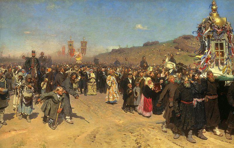 REALISM Ilya Repin, Religious Procession in Kursk Province,