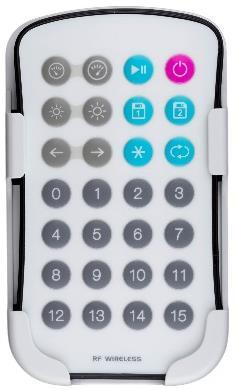 The 16 different effects are pre-programmed to individual buttons on the RF remote and can be modified for speed, brightness, direction and color order.