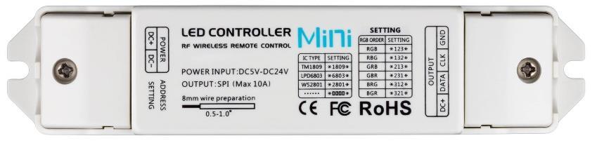 This controller supports addressing for 8-360 pixels and can be configured for any number in between. It can handle up to 10A of current at 5, 12 or24v DC.